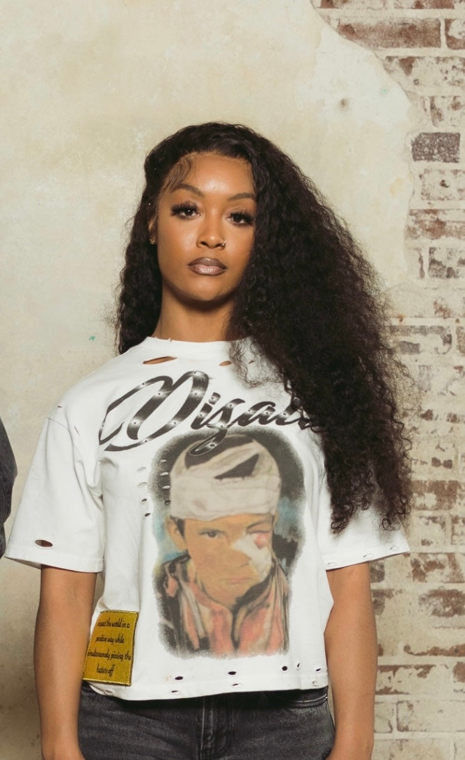 DTD DISTRESSED RHINESTONE T SHIRT