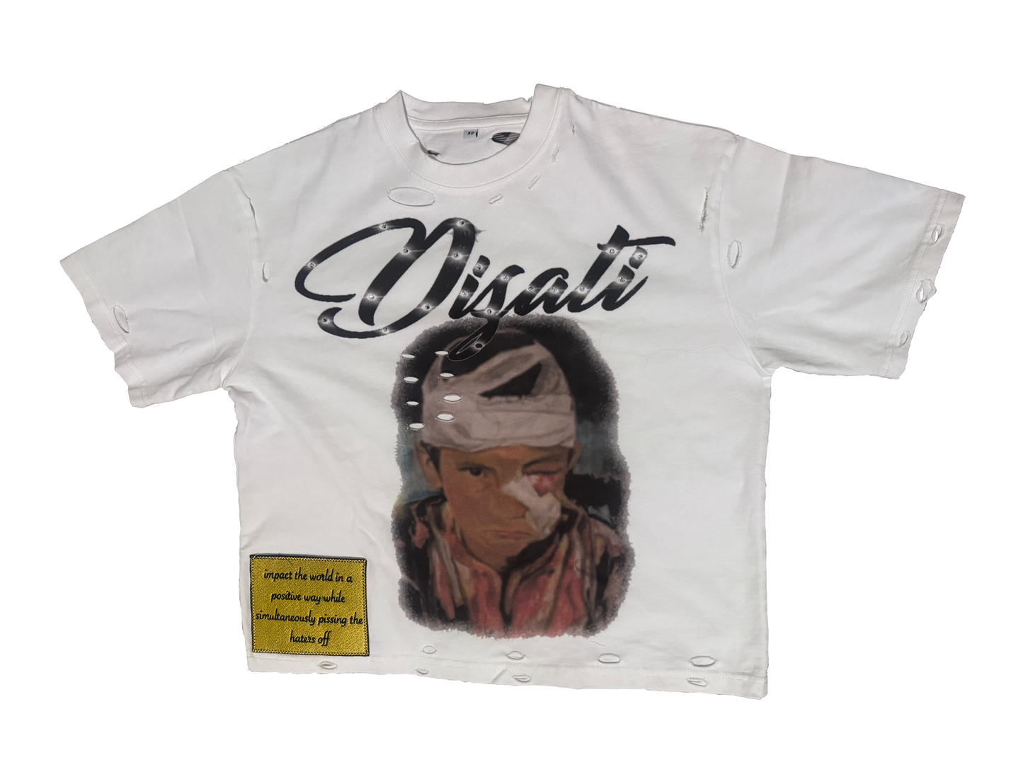 DTD DISTRESSED RHINESTONE T SHIRT