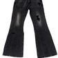 DTD DISTRESSED FLARED DENIM