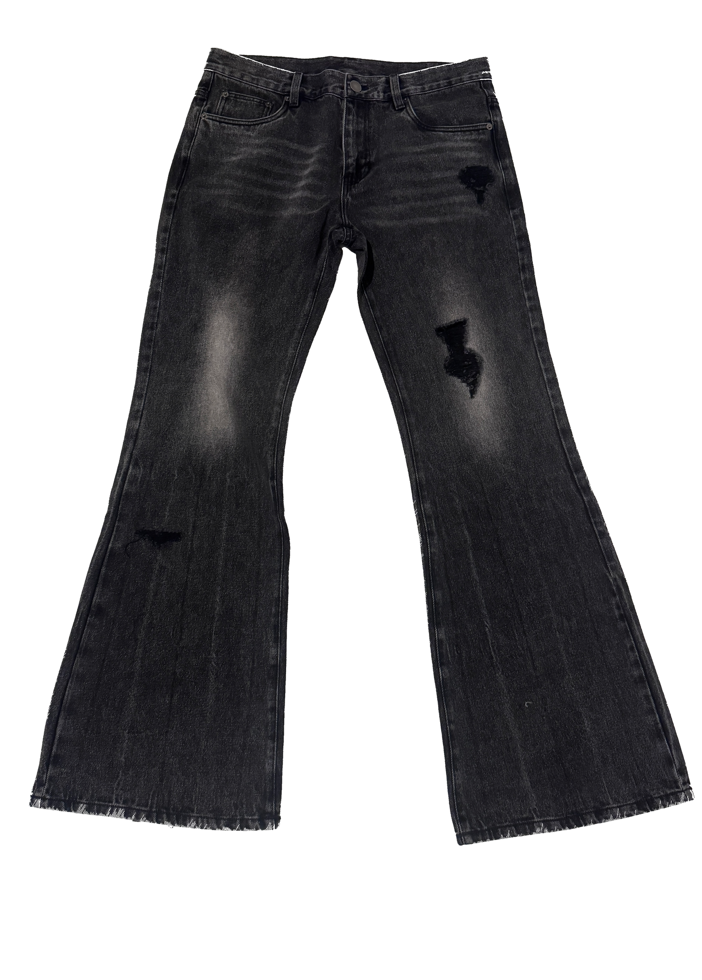 DTD DISTRESSED FLARED DENIM